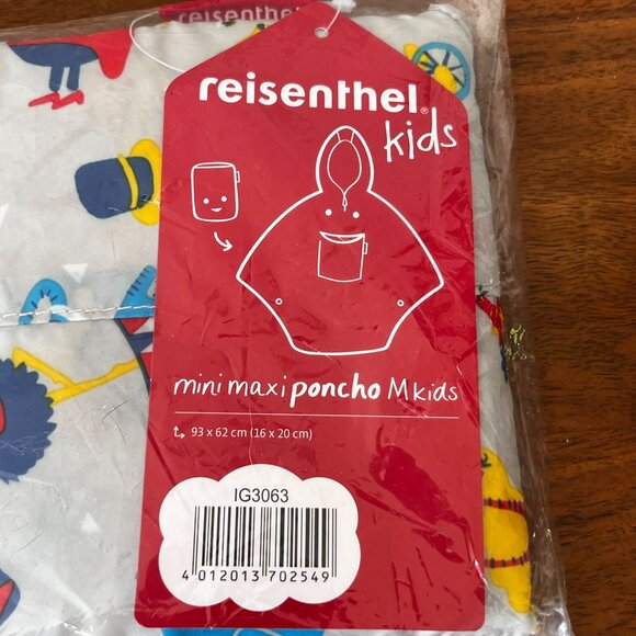 Reisenthel Mini Maxi Poncho M Kids Ages 3-6 Circus Print Child's Cape Repellent - Picture 3 of 5